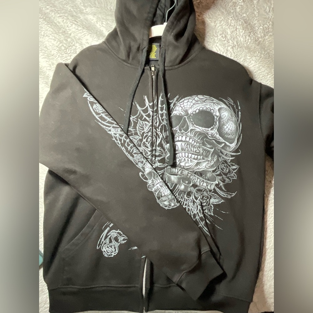 Affliction looking Zip up Hoodie